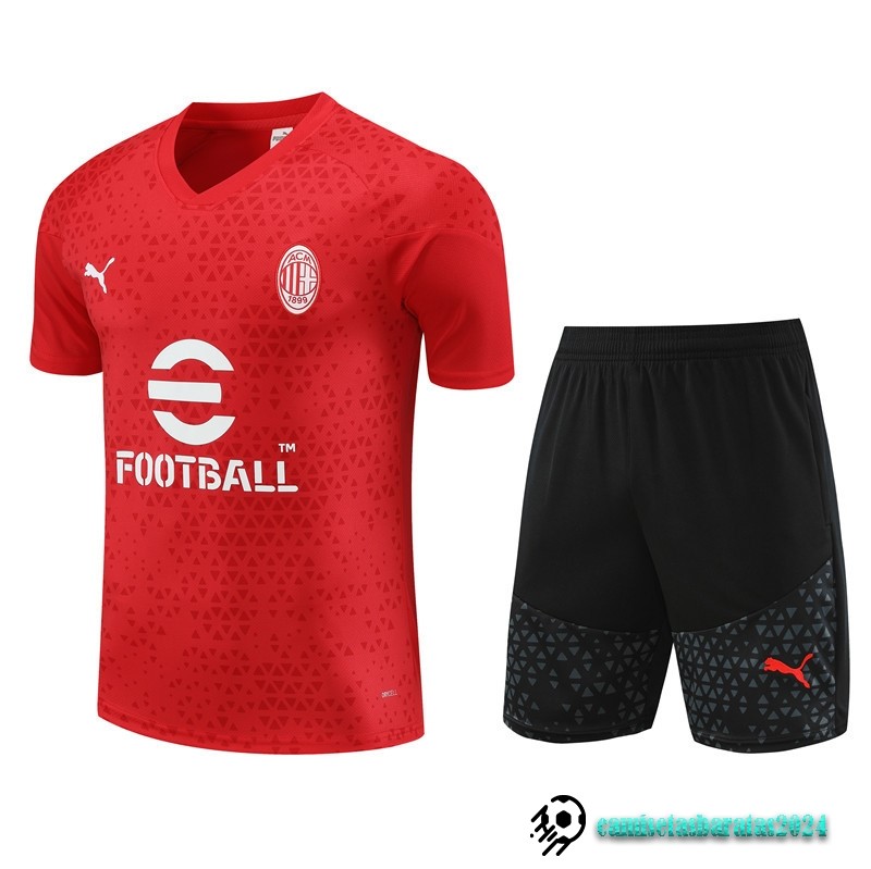 Replicas Entrenamiento Conjunto Completo Niños AC Milan 2023 2024 Rojo Negro