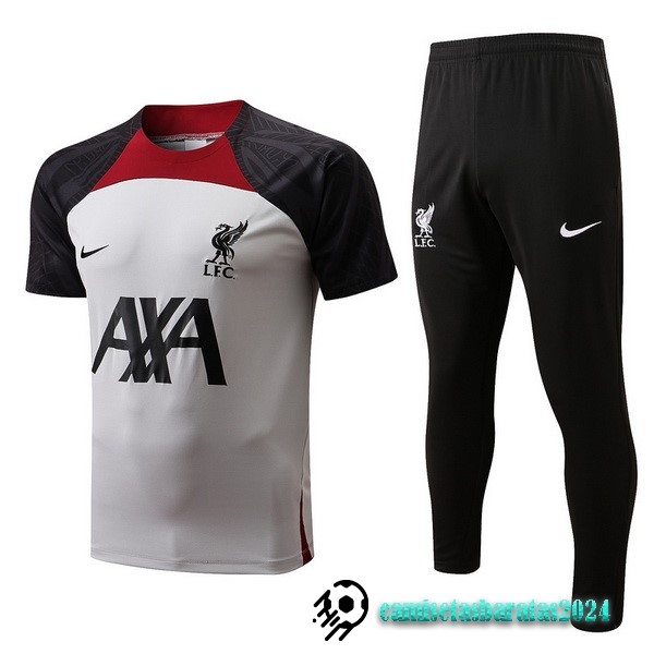 Replicas Entrenamiento Conjunto Completo Niños Liverpool 2022 2023 Blanco Negro Rojo