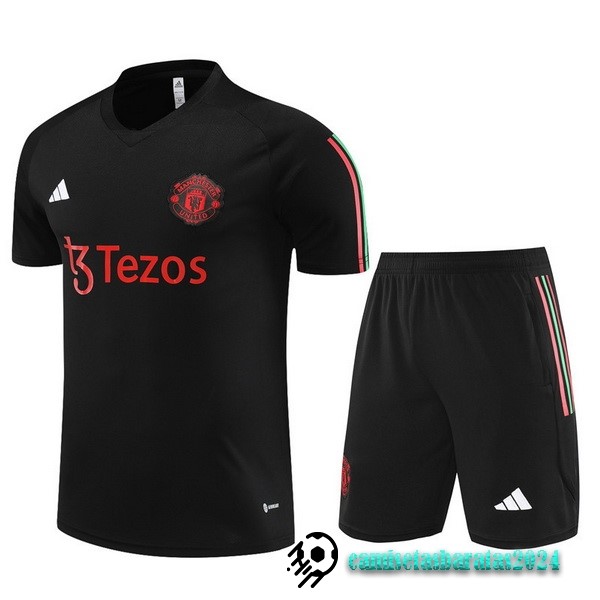 Replicas Entrenamiento Conjunto Completo Niños Manchester United 2022 2023 Negro Rojo