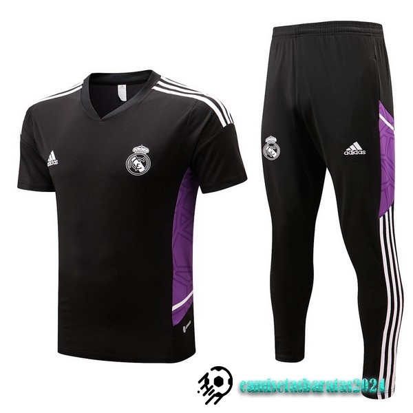 Replicas Entrenamiento Conjunto Completo Niños Real Madrid 2022 2023 Negro Purpura Blanco