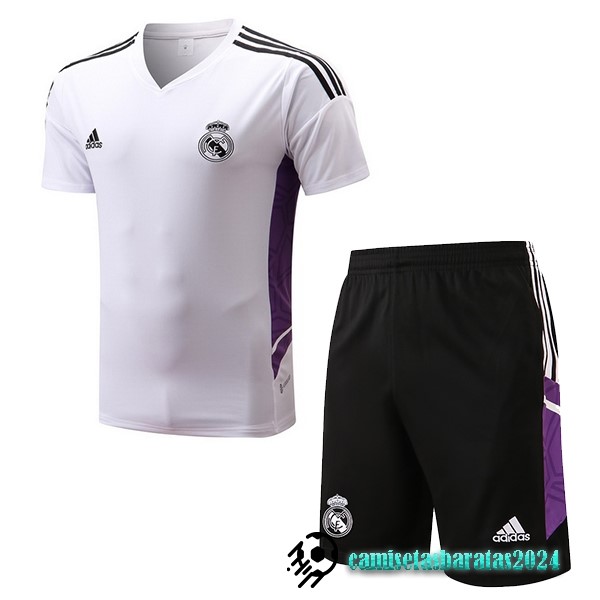 Replicas Entrenamiento Conjunto Completo Real Madrid 2022 2023 Blanco Purpura II Negro