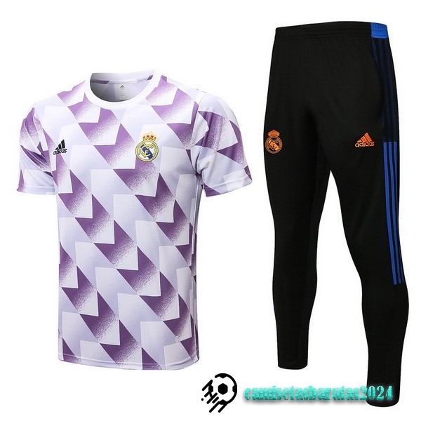 Replicas Entrenamiento Conjunto Completo Real Madrid 2022 2023 Blanco Purpura Negro