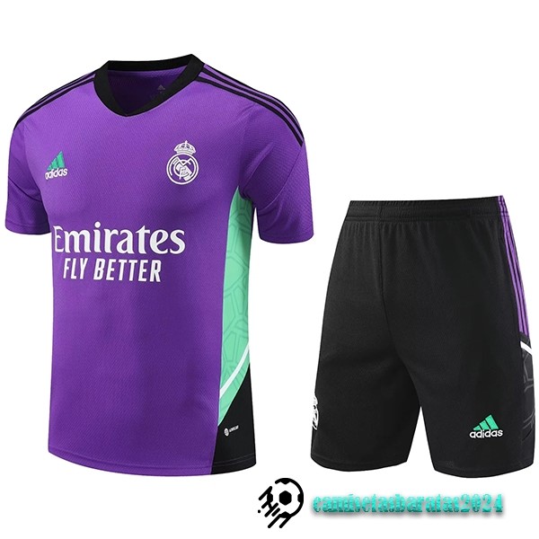 Replicas Entrenamiento Conjunto Completo Real Madrid 2022 2023 Purpura Verde Negro