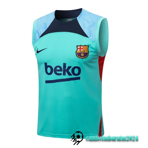 Replicas Entrenamiento Sin Mangas Barcelona 2022 2023 Verde Azul