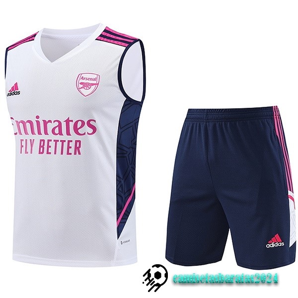 Replicas Entrenamiento Sin Mangas Conjunto Completo Arsenal 2023 2024 Blanco Rosa Azul