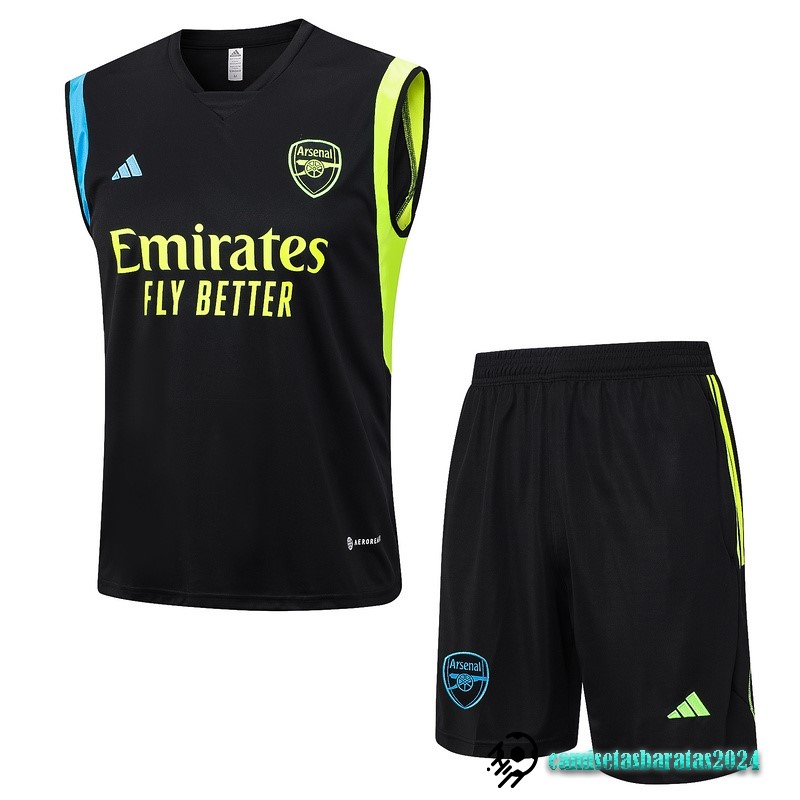 Replicas Entrenamiento Sin Mangas Conjunto Completo Arsenal 2023 2024 Negro I Verde