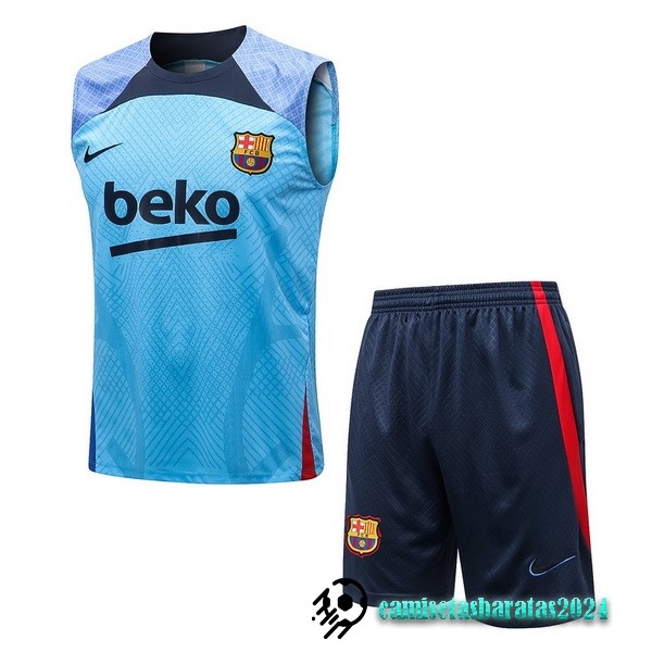 Replicas Entrenamiento Sin Mangas Conjunto Completo Barcelona 2022 2023 Azul Rojo