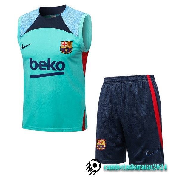 Replicas Entrenamiento Sin Mangas Conjunto Completo Barcelona 2022 2023 Azul Verde