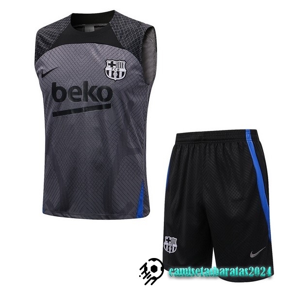 Replicas Entrenamiento Sin Mangas Conjunto Completo Barcelona 2022 2023 Gris Negro