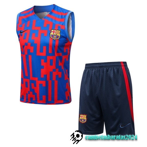 Replicas Entrenamiento Sin Mangas Conjunto Completo Barcelona 2022 2023 Rojo Azul