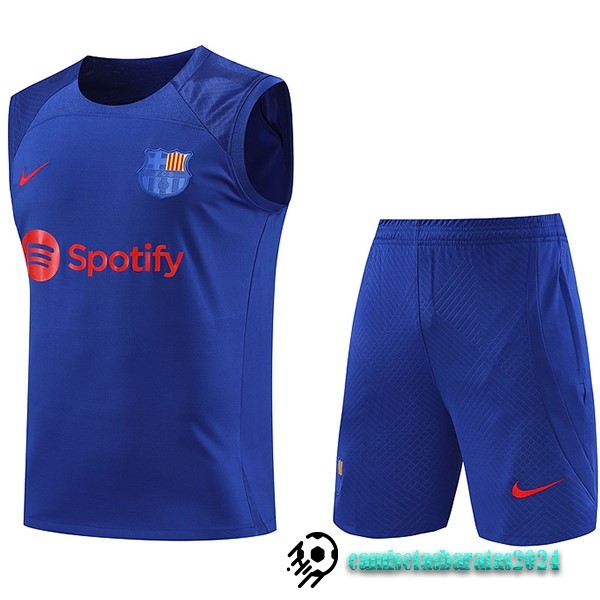 Replicas Entrenamiento Sin Mangas Conjunto Completo Barcelona 2023 2024 Azul