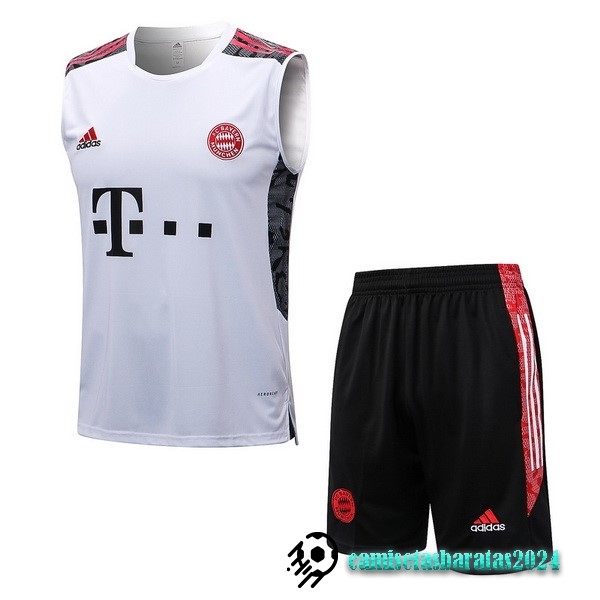 Replicas Entrenamiento Sin Mangas Conjunto Completo Bayern Múnich 2022 2023 Blanco Negro