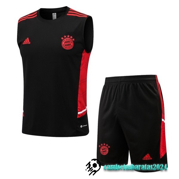 Replicas Entrenamiento Sin Mangas Conjunto Completo Bayern Múnich 2022 2023 Negro II Rojo