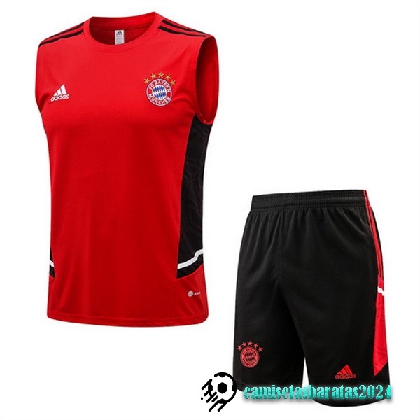 Replicas Entrenamiento Sin Mangas Conjunto Completo Bayern Múnich 2022 2023 Rojo I Negro