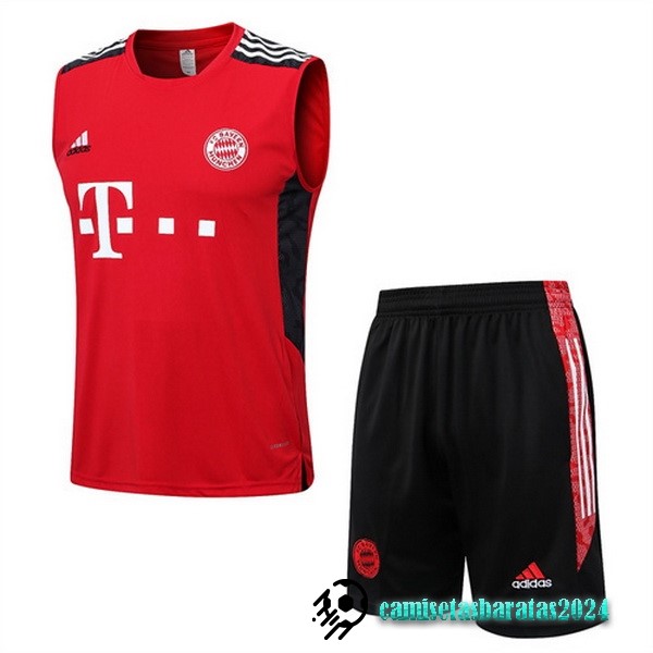 Replicas Entrenamiento Sin Mangas Conjunto Completo Bayern Múnich 2022 2023 Rojo Negro