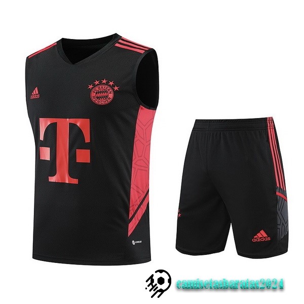 Replicas Entrenamiento Sin Mangas Conjunto Completo Bayern Múnich 2023 2024 Rojo Negro