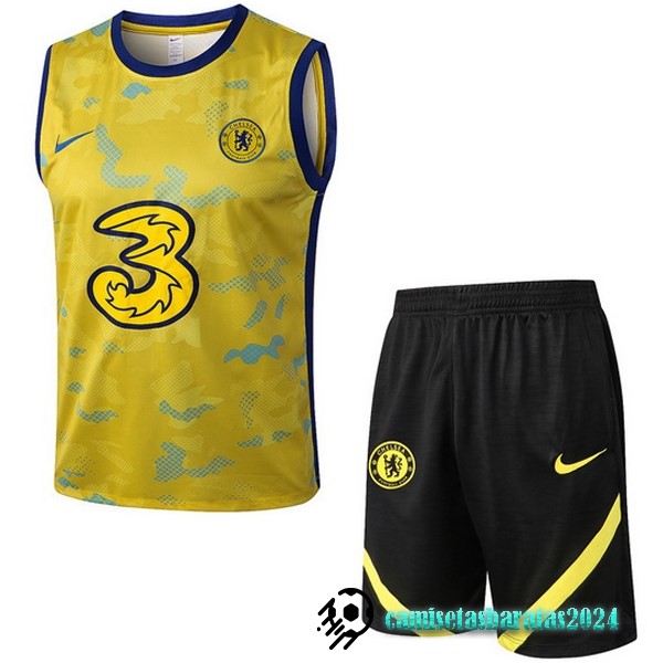 Replicas Entrenamiento Sin Mangas Conjunto Completo Chelsea 2022 2023 Amarillo Negro