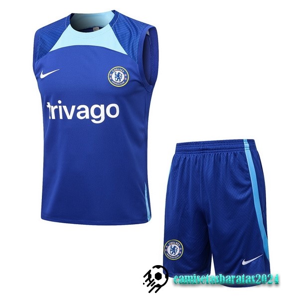 Replicas Entrenamiento Sin Mangas Conjunto Completo Chelsea 2022 2023 Azul Blanco