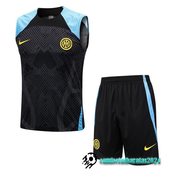 Replicas Entrenamiento Sin Mangas Conjunto Completo Inter Milán 2022 2023 Negro Azul