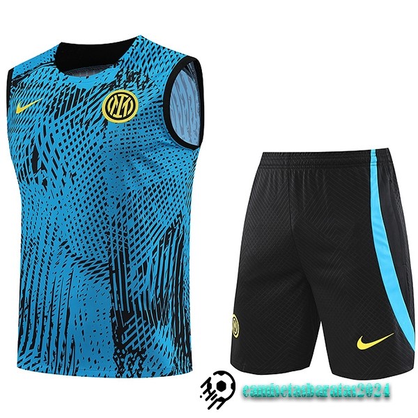 Replicas Entrenamiento Sin Mangas Conjunto Completo Inter Milán 2023 2024 Azul