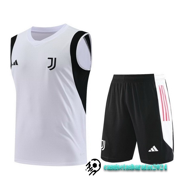 Replicas Entrenamiento Sin Mangas Conjunto Completo Juventus 2023 2024 Blanco Negro