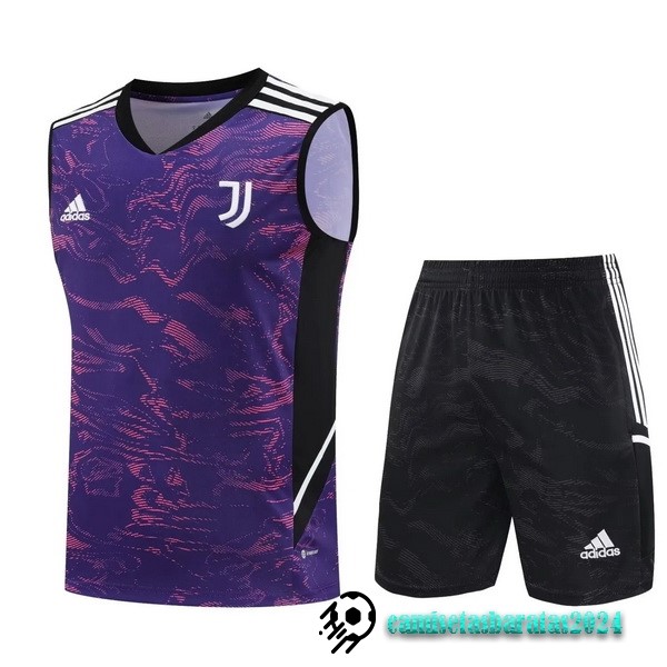 Replicas Entrenamiento Sin Mangas Conjunto Completo Juventus 2023 2024 Purpura Negro