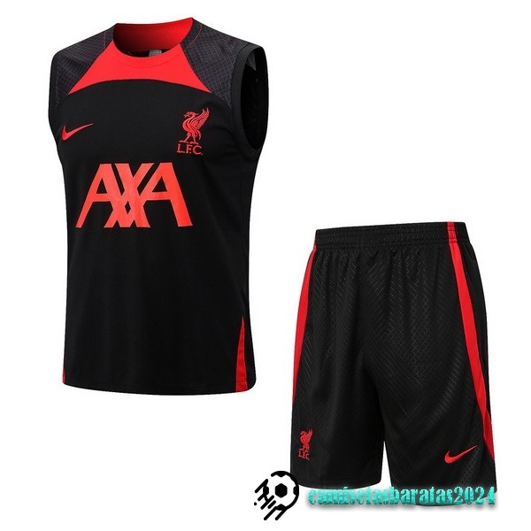 Replicas Entrenamiento Sin Mangas Conjunto Completo Liverpool 2022 2023 Negro I Rojo