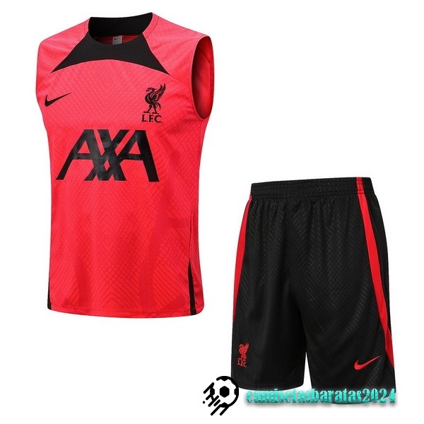 Replicas Entrenamiento Sin Mangas Conjunto Completo Liverpool 2022 2023 Rojo I Negro