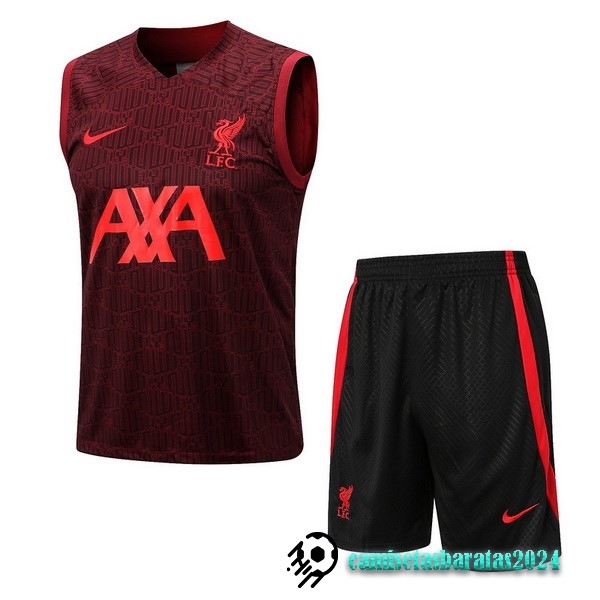 Replicas Entrenamiento Sin Mangas Conjunto Completo Liverpool 2022 2023 Rojo Marino