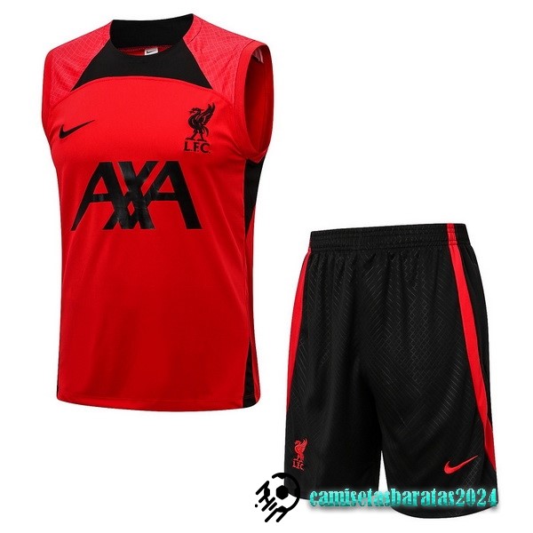 Replicas Entrenamiento Sin Mangas Conjunto Completo Liverpool 2022 2023 Rojo Negro