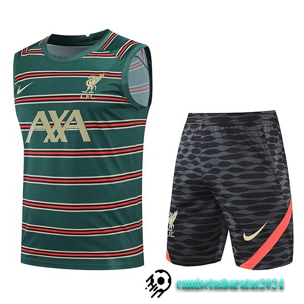 Replicas Entrenamiento Sin Mangas Conjunto Completo Liverpool 2022 2023 Verde Negro