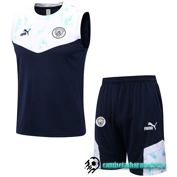 Replicas Entrenamiento Sin Mangas Conjunto Completo Manchester City 2022 2023 Azul Blanco