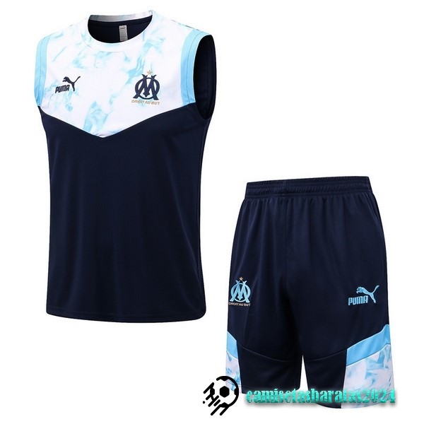 Replicas Entrenamiento Sin Mangas Conjunto Completo Marsella 2022 2023 Azul Blanco