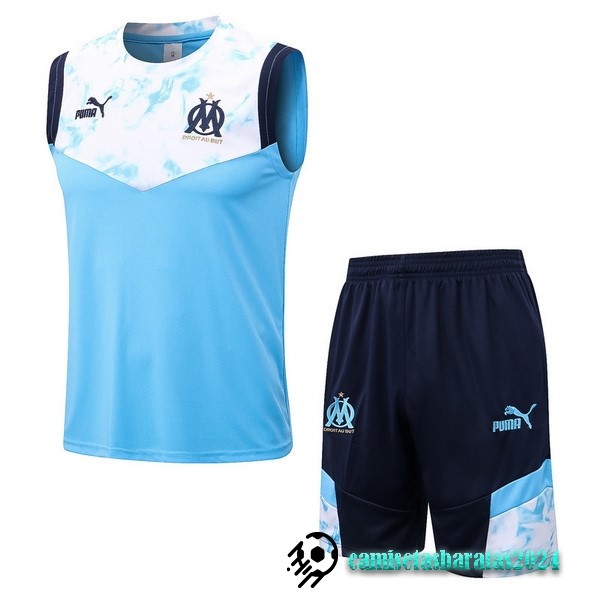 Replicas Entrenamiento Sin Mangas Conjunto Completo Marsella 2022 2023 Azul I Blanco