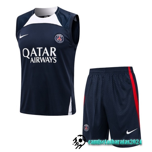 Replicas Entrenamiento Sin Mangas Conjunto Completo Paris Saint Germain 2022 2023 Azul II Blanco