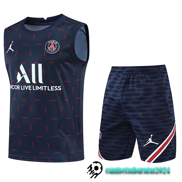 Replicas Entrenamiento Sin Mangas Conjunto Completo Paris Saint Germain 2022 2023 Azul Marino