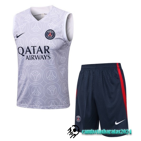 Replicas Entrenamiento Sin Mangas Conjunto Completo Paris Saint Germain 2022 2023 Blanco I Azul