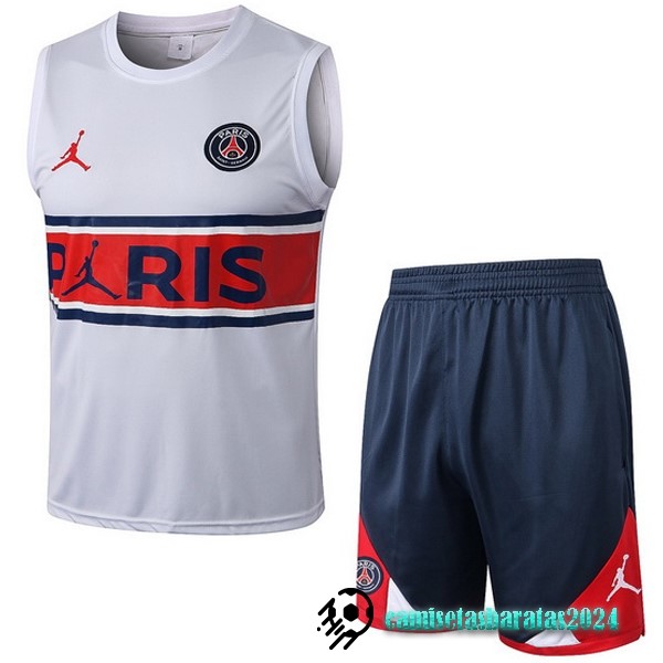 Replicas Entrenamiento Sin Mangas Conjunto Completo Paris Saint Germain 2022 2023 Blanco I Rojo Azul