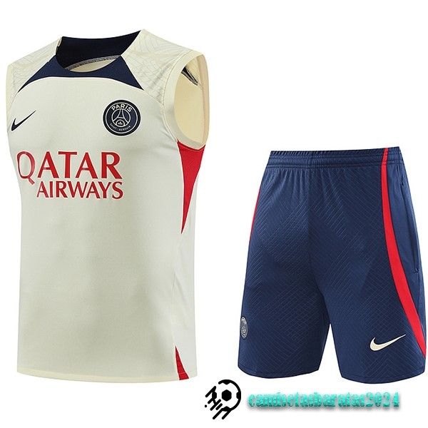 Replicas Entrenamiento Sin Mangas Conjunto Completo Paris Saint Germain 2023 2024 Amarillo Azul Rojo