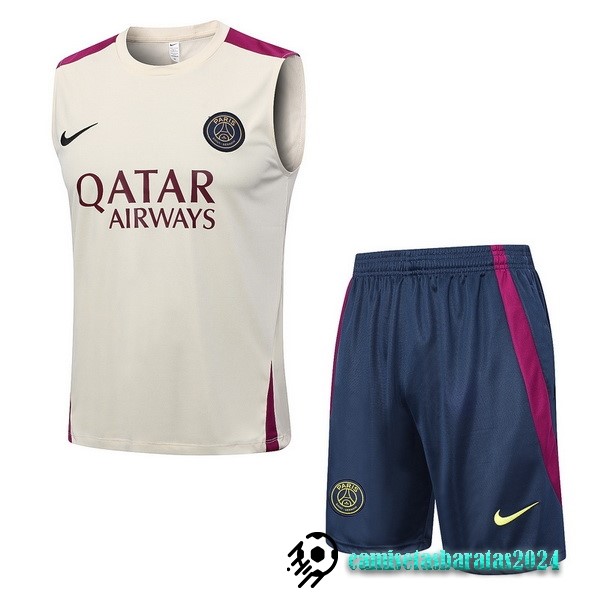 Replicas Entrenamiento Sin Mangas Conjunto Completo Paris Saint Germain 2023 2024 Amarillo I Azul