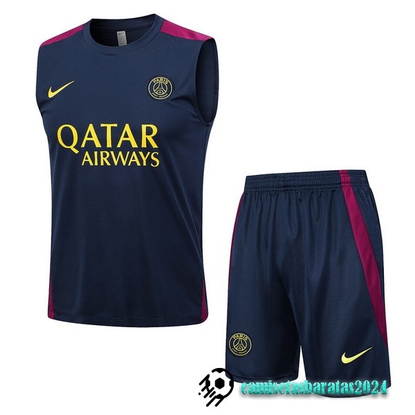 Replicas Entrenamiento Sin Mangas Conjunto Completo Paris Saint Germain 2023 2024 Azul Marino