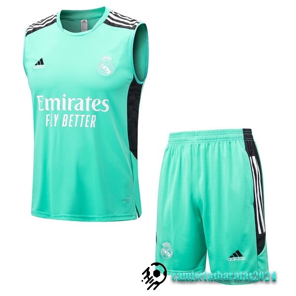 Replicas Entrenamiento Sin Mangas Conjunto Completo Real Madrid 2022 2023 Verde Negro