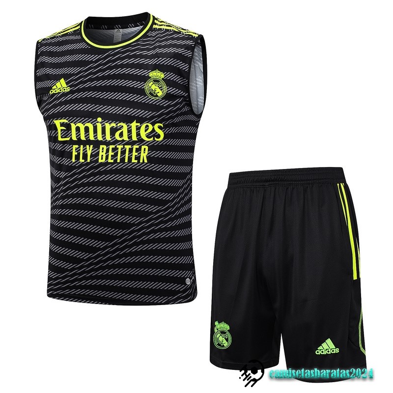 Replicas Entrenamiento Sin Mangas Conjunto Completo Real Madrid 2023 2024 Verde Gris Negro