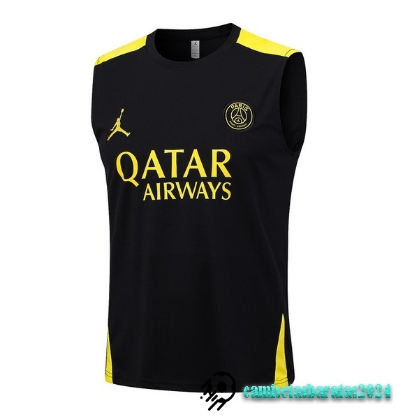 Replicas Entrenamiento Sin Mangas Paris Saint Germain 2023 2024 Negro Amarillo