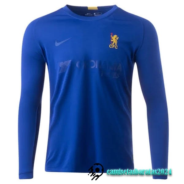 Replicas Manga Larga Camiseta Chelsea 50th Azul