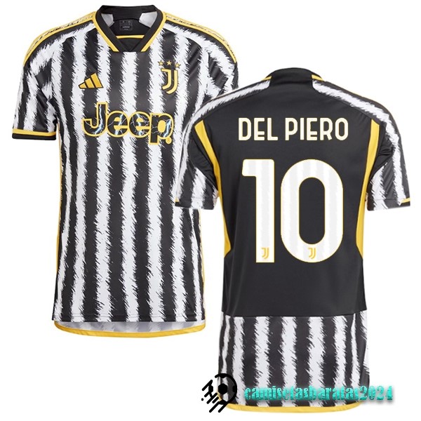 Replicas NO.10 Del Piero Tailandia Casa Camiseta Juventus 2023 2024 Amarillo Negro