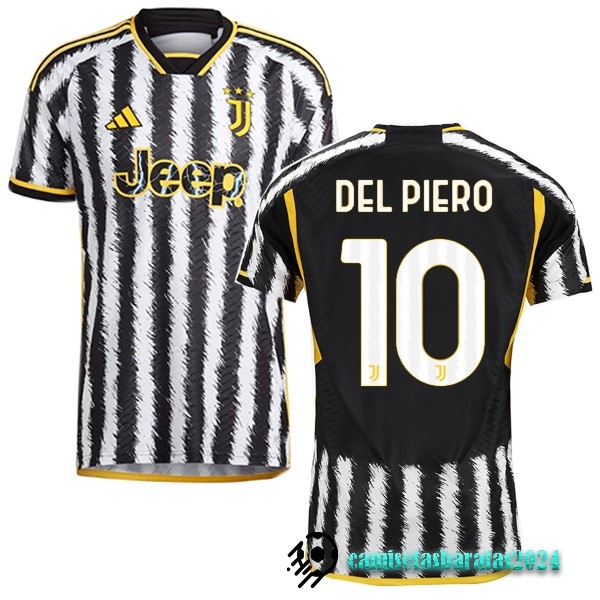 Replicas NO.10 Del Piero Tailandia Casa Jugadores Camiseta Juventus 2023 2024 Amarillo Negro