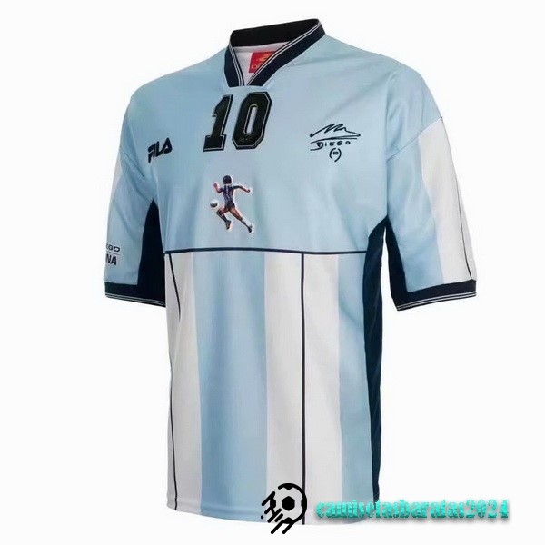 Replicas NO.10 Maradona Casa Camiseta Argentina Retro 2001 Azul