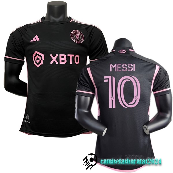 Replicas NO.10 Messi Tailandia Segunda Jugadores Camiseta Inter Miami 2023 2024 Negro