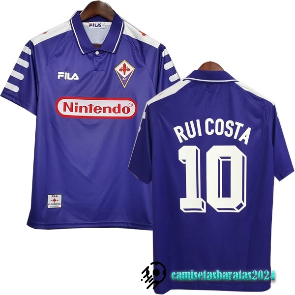 Replicas NO.10 Rui Costa Casa Camiseta Fiorentina Retro 1998 1999 Purpura